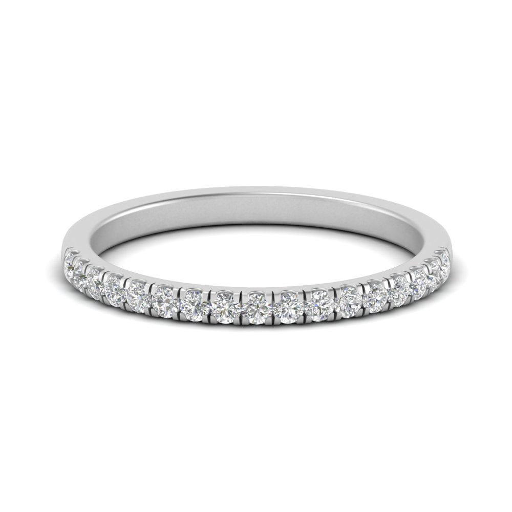 0.30  Carat Lab Grown Petite Micropave Diamond Wedding Ring For Women 14K Gold