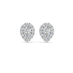 Load image into Gallery viewer, Pear Cut Halo Stud Lab Diamond Earring For Women In 14K White Gold | Cuts &amp; Carat
