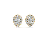 Load image into Gallery viewer, Pear Cut Halo Stud Lab Diamond Earring For Women In 14K Yellow Gold | Cuts &amp; Carat
