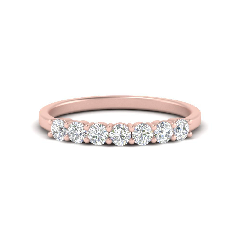 0.20 - 1.50 Carat Lab Grown Shared Prong 7 Stone Diamond Ring For Women 14k Gold