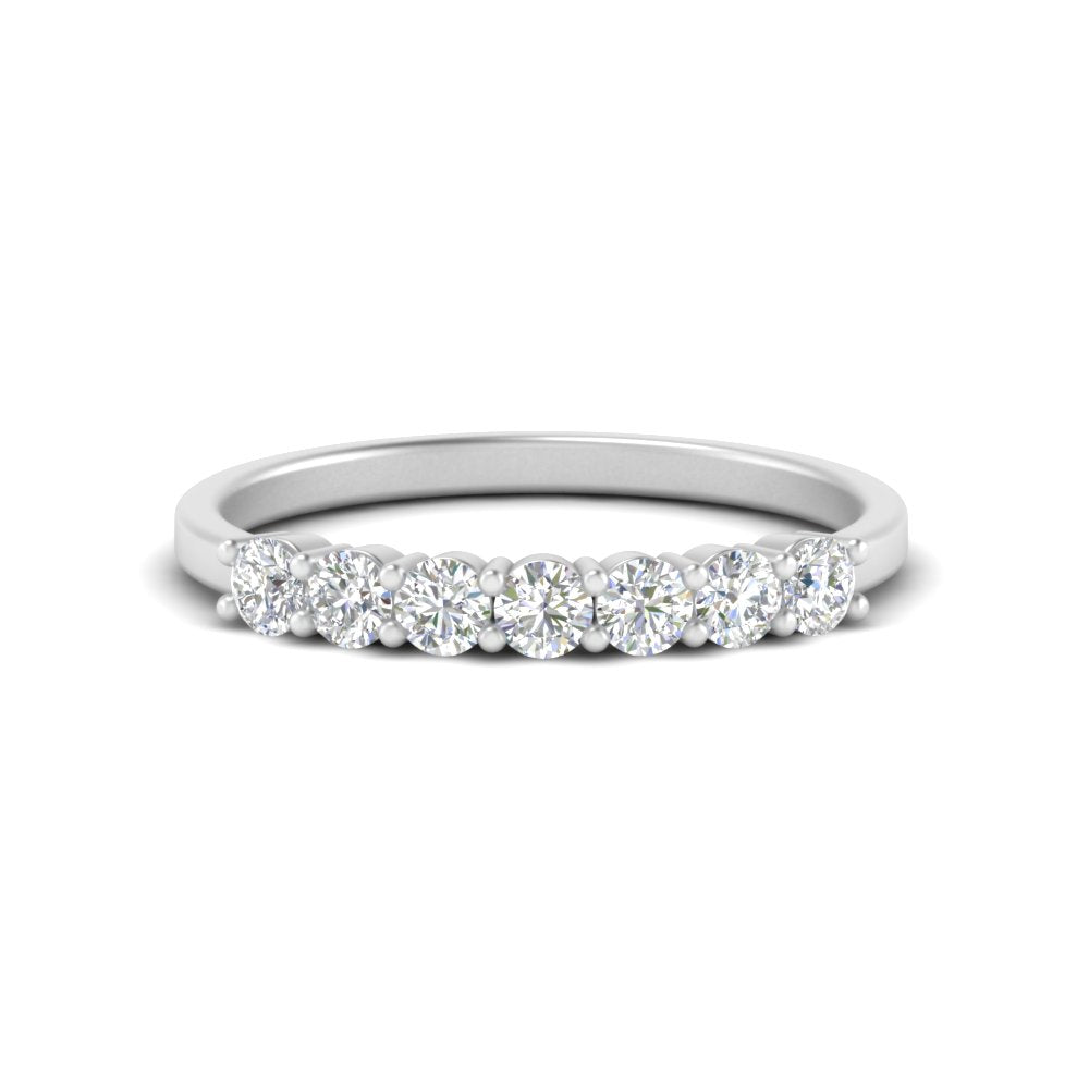 0.20 - 1.50 Carat Lab Grown Shared Prong 7 Stone Diamond Ring For Women 14k Gold