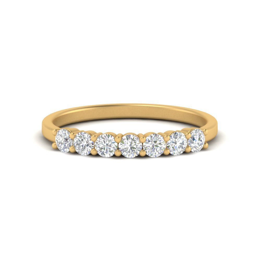 0.20 - 1.50 Carat Lab Grown Shared Prong 7 Stone Diamond Ring For Women 14k Gold
