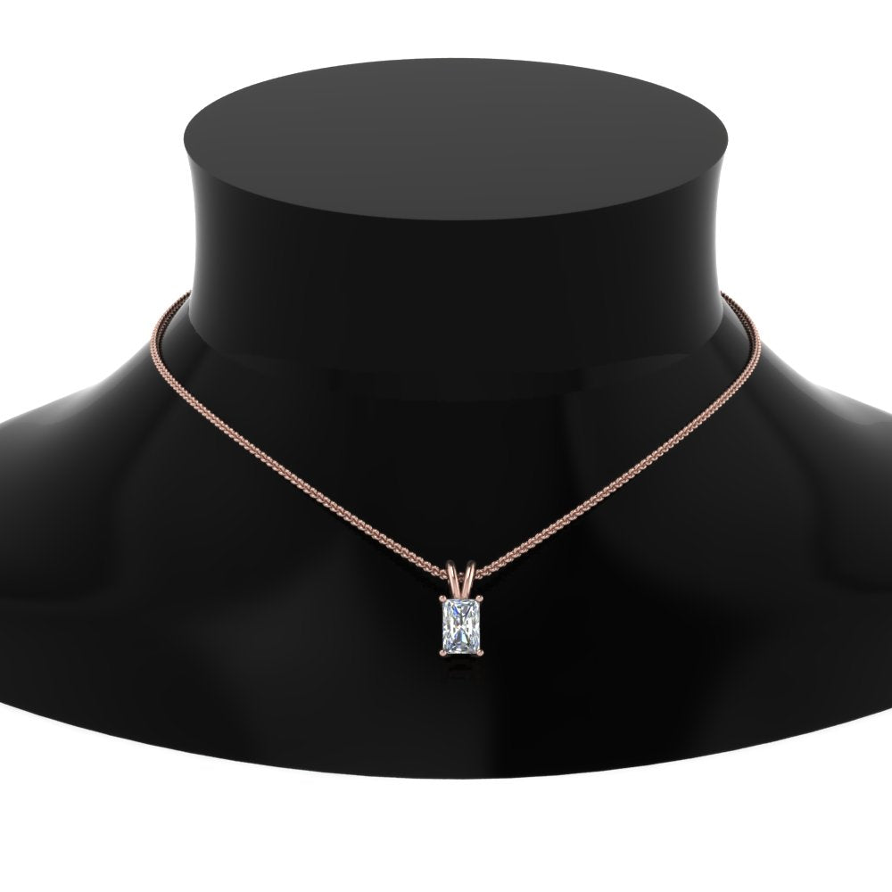 0.25 Ctw To 1 Ctw Radiant Lab Diamond Solitaire Pendant For Women 14K Gold