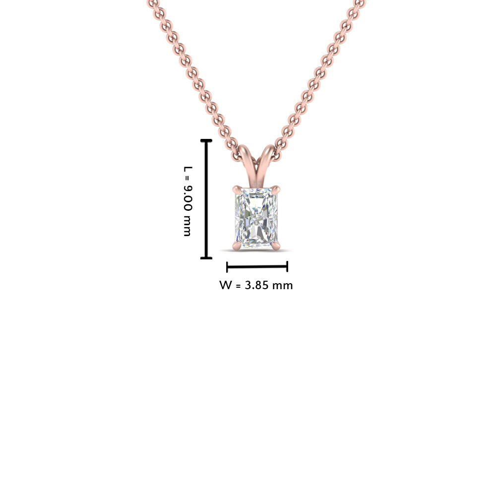 0.25 Ctw To 1 Ctw Radiant Lab Diamond Solitaire Pendant For Women 14K Gold