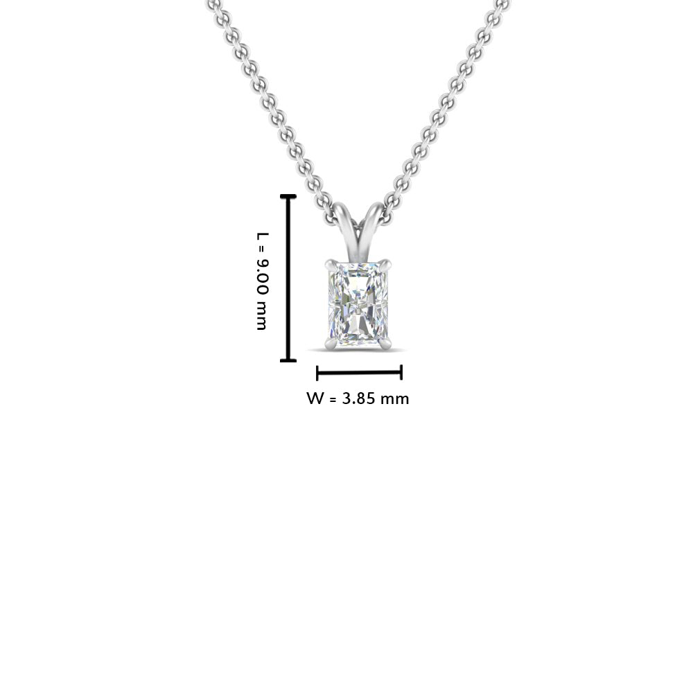 0.25 Ctw To 1 Ctw Radiant Lab Diamond Solitaire Pendant For Women 14K Gold