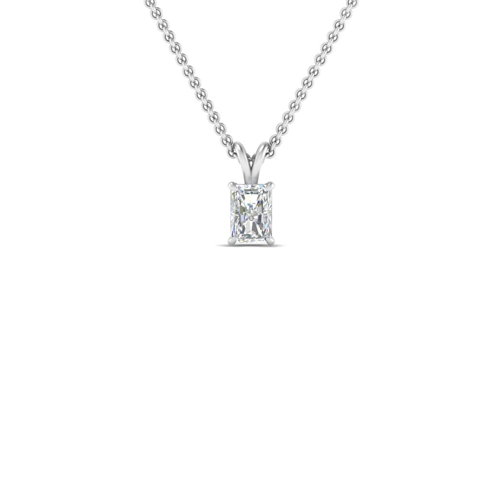 0.25 Ctw To 1 Ctw Radiant Lab Diamond Solitaire Pendant For Women 14K Gold