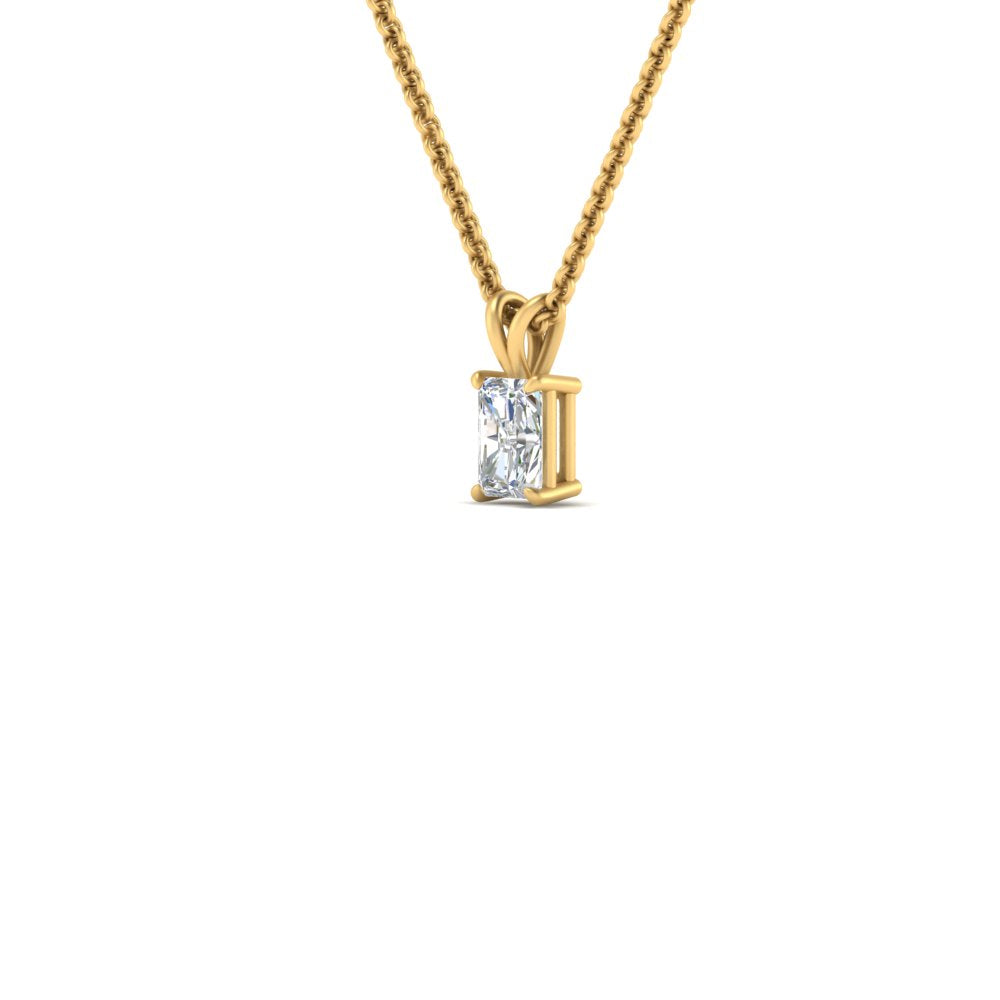 0.25 Ctw To 1 Ctw Radiant Lab Diamond Solitaire Pendant For Women 14K Gold