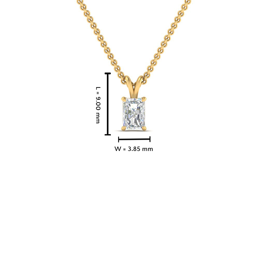 0.25 Ctw To 1 Ctw Radiant Lab Diamond Solitaire Pendant For Women 14K Gold