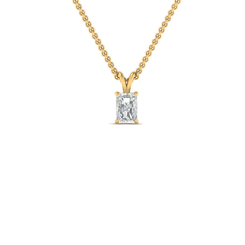 0.25 Ctw To 1 Ctw Radiant Lab Diamond Solitaire Pendant For Women 14K Gold