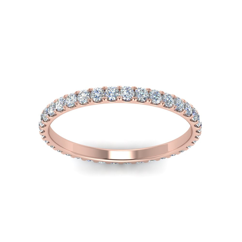 0.25 - 5 Carat Round Cut Lab Grown Eternity Wedding Band For Women 14k Gold
