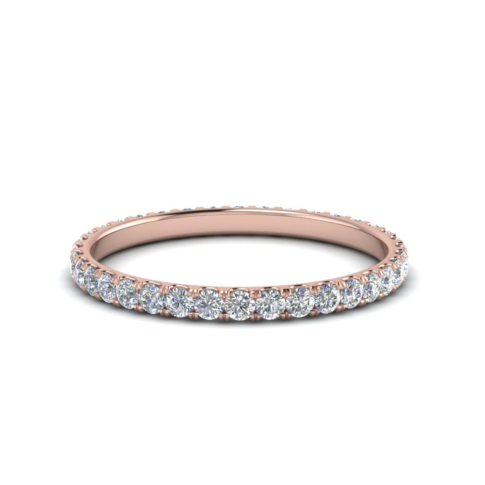 0.25 - 5 Carat Round Cut Lab Grown Eternity Wedding Band For Women 14k Gold