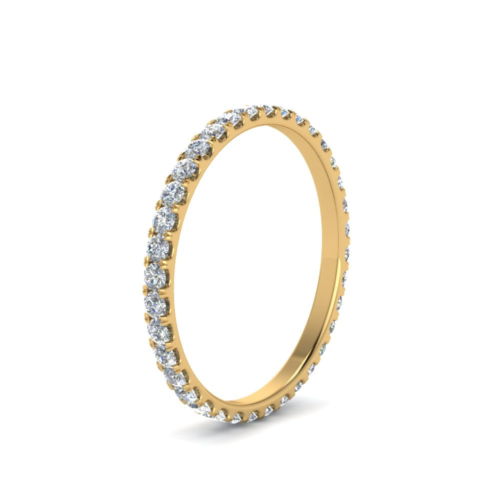 0.50 Carat Round Cut Lab Grown Eternity Wedding Band For Women 14k Gold