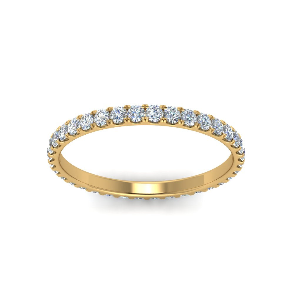 0.50 Carat Round Cut Lab Grown Eternity Wedding Band For Women 14k Gold