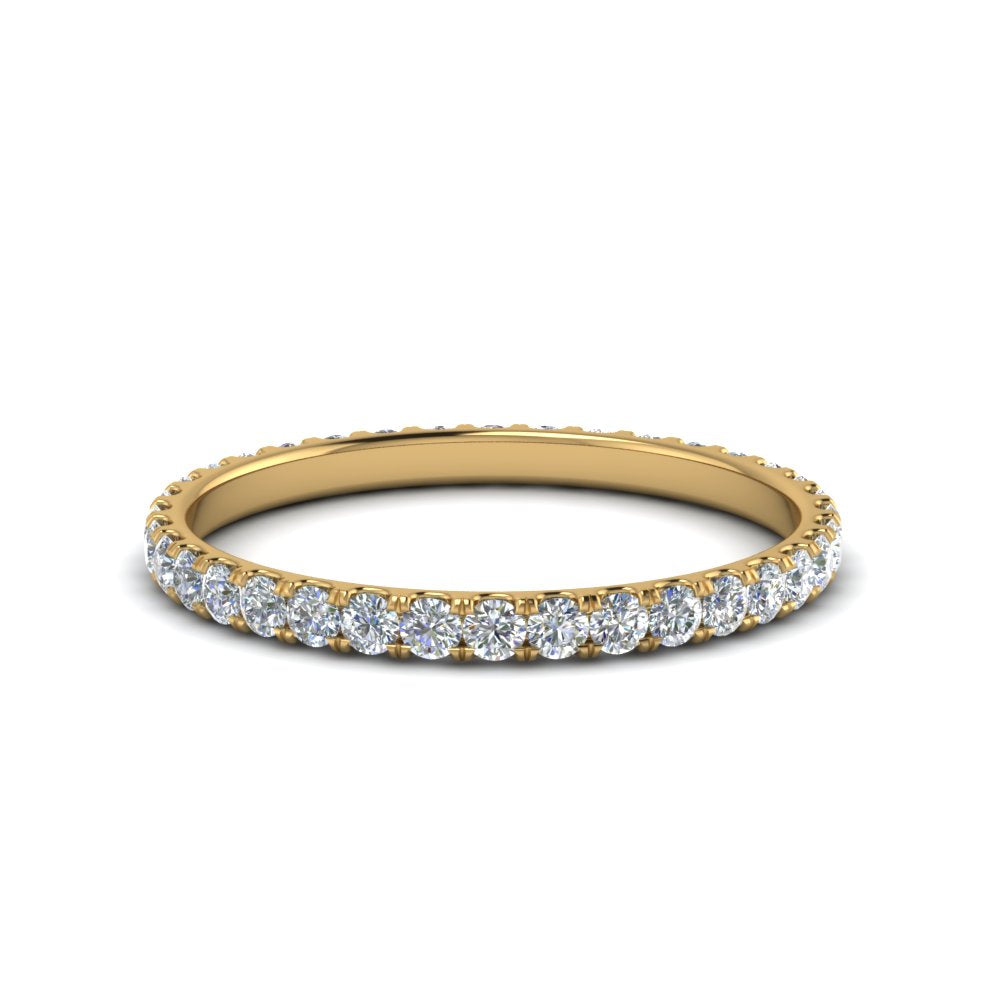 0.50 Carat Round Cut Lab Grown Eternity Wedding Band For Women 14k Gold
