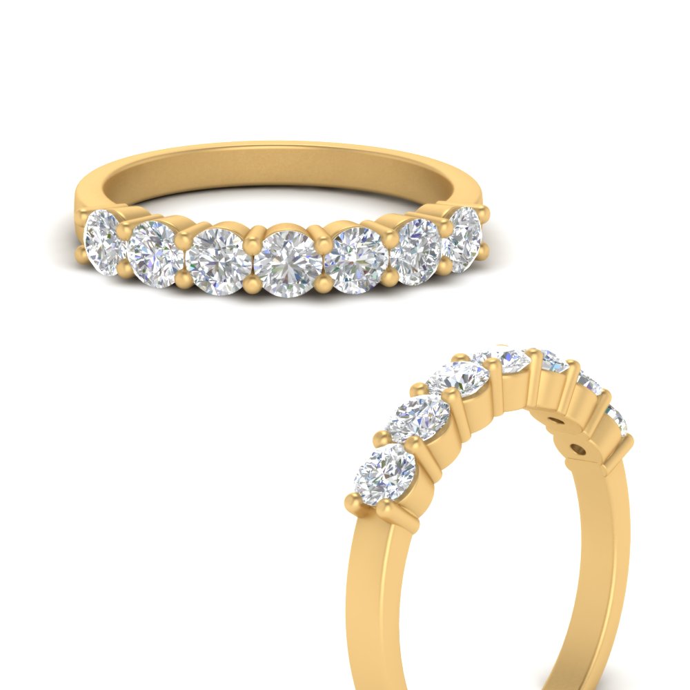 0.20 - 1.50 Carat Lab Grown Shared Prong 7 Stone Diamond Ring For Women 14k Gold