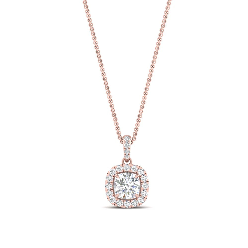 Lab Grown Diamond Round Cut Halo Pendant