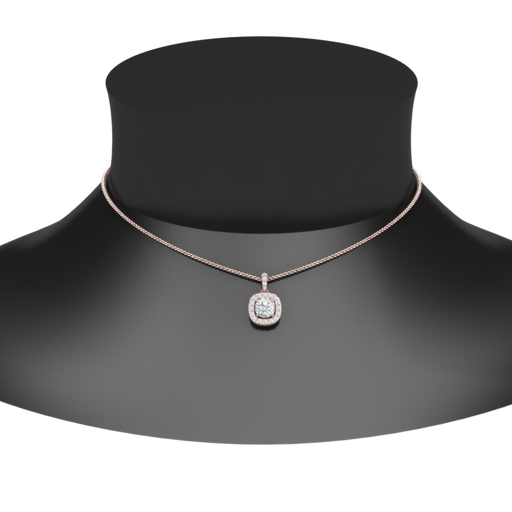 Lab Grown Diamond Round Cut Halo Pendant
