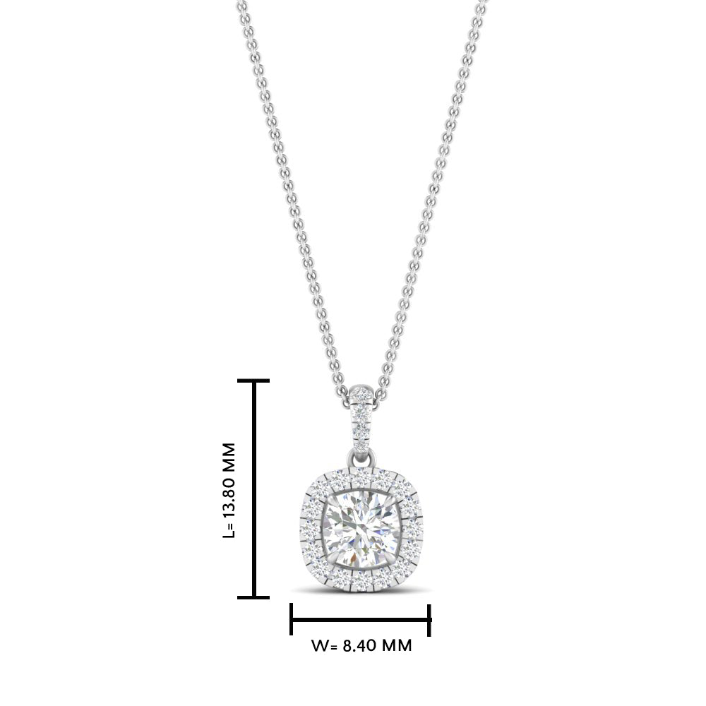 Lab Grown Diamond Round Cut Halo Pendant