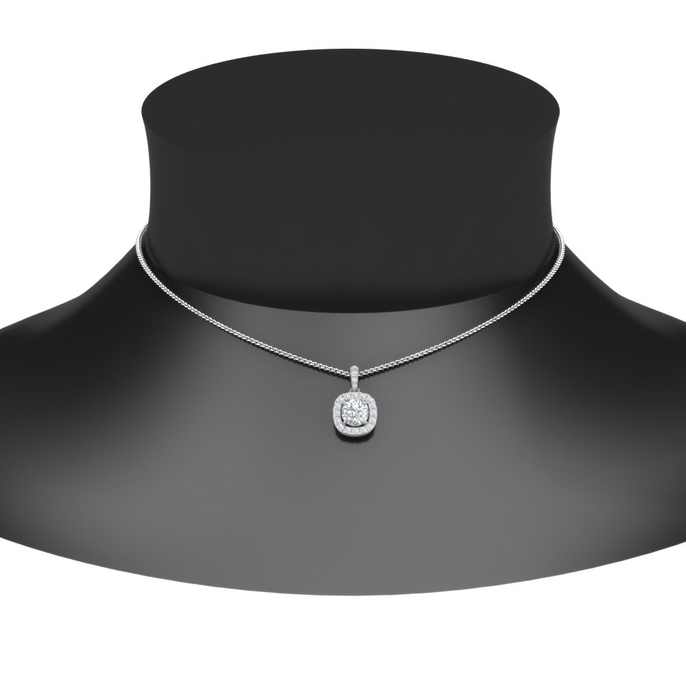 Lab Grown Diamond Round Cut Halo Pendant