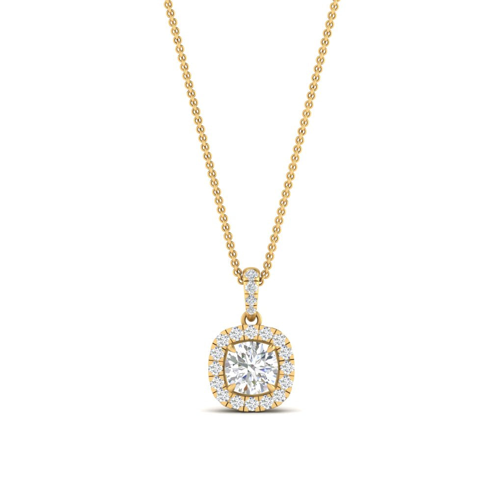Lab Grown Diamond Round Cut Halo Pendant