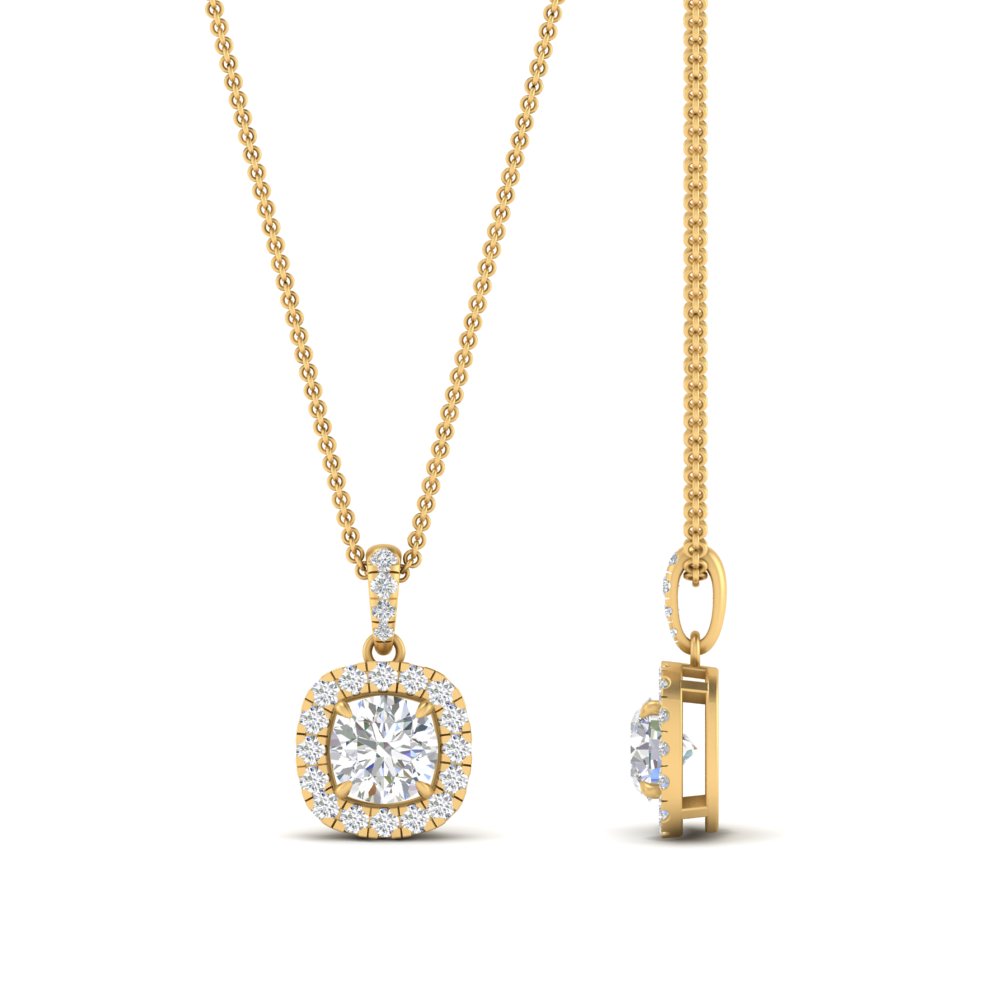 Lab Grown Diamond Round Cut Halo Pendant
