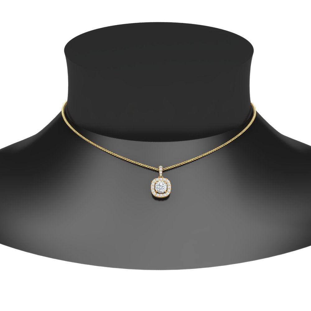 Lab Grown Diamond Round Cut Halo Pendant