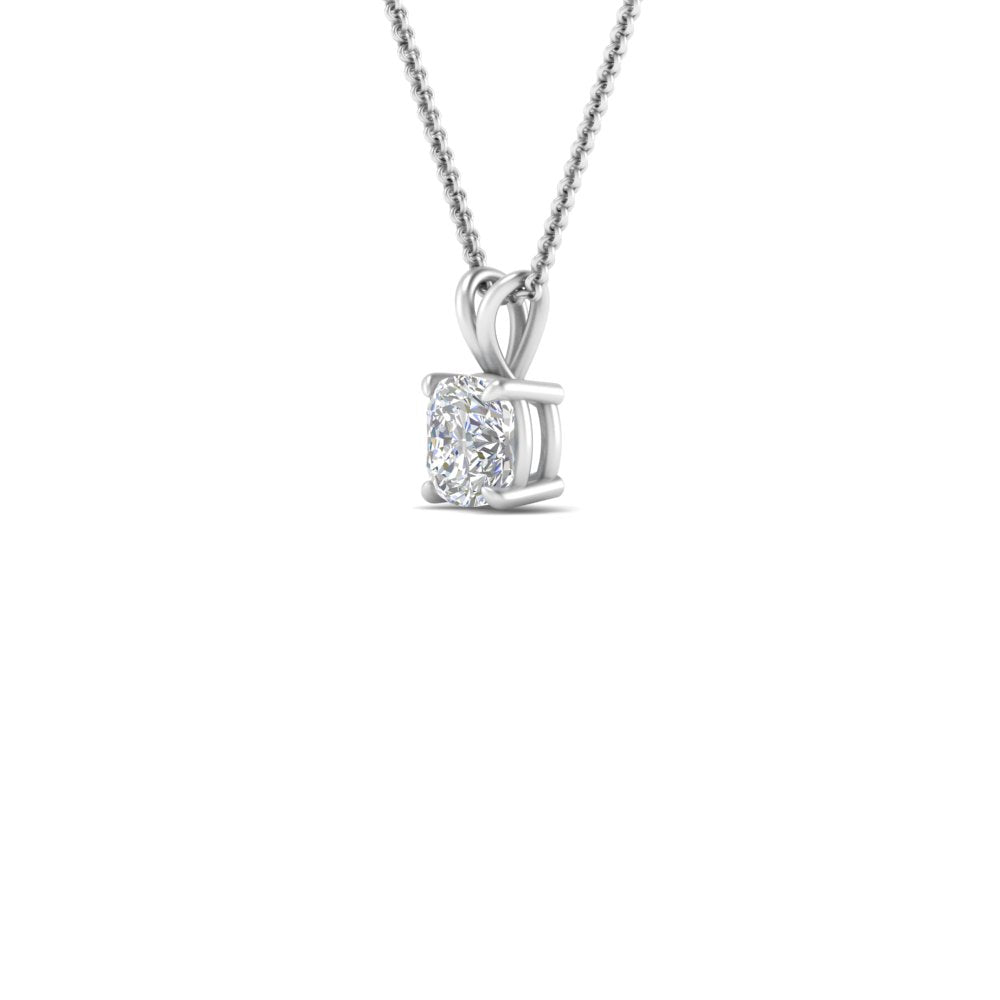 Cushion Lab Diamond Solitaire Pendant For Women 14K Gold