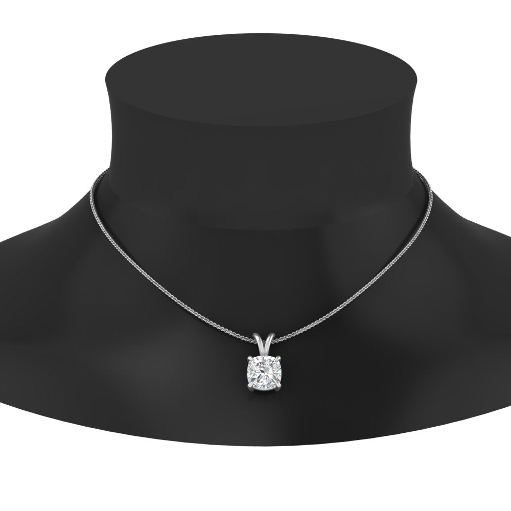 Cushion Lab Diamond Solitaire Pendant For Women 14K Gold