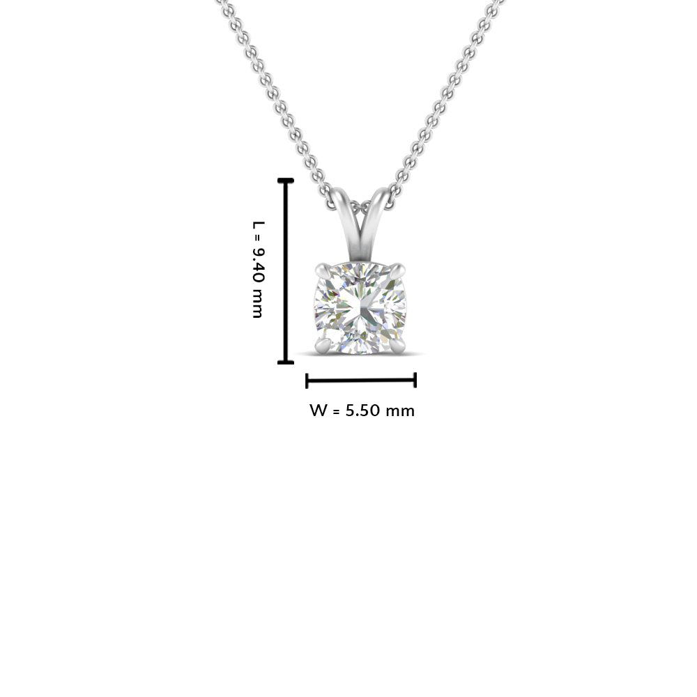 Cushion Lab Diamond Solitaire Pendant For Women 14K Gold