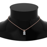 Load image into Gallery viewer, Emerald Cut Lab Diamond Solitaire Pendant For Women 14K Gold
