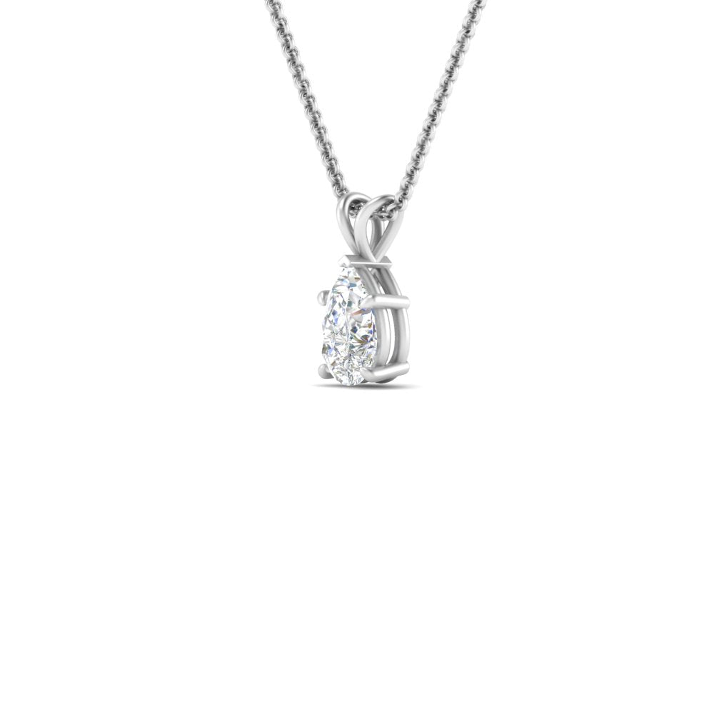Pear Lab Diamond Solitaire Pendant For Women 14K Gold