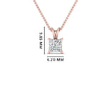 Load image into Gallery viewer, Princess Cut Lab Diamond Solitaire Pendant For Women 14K Gold

