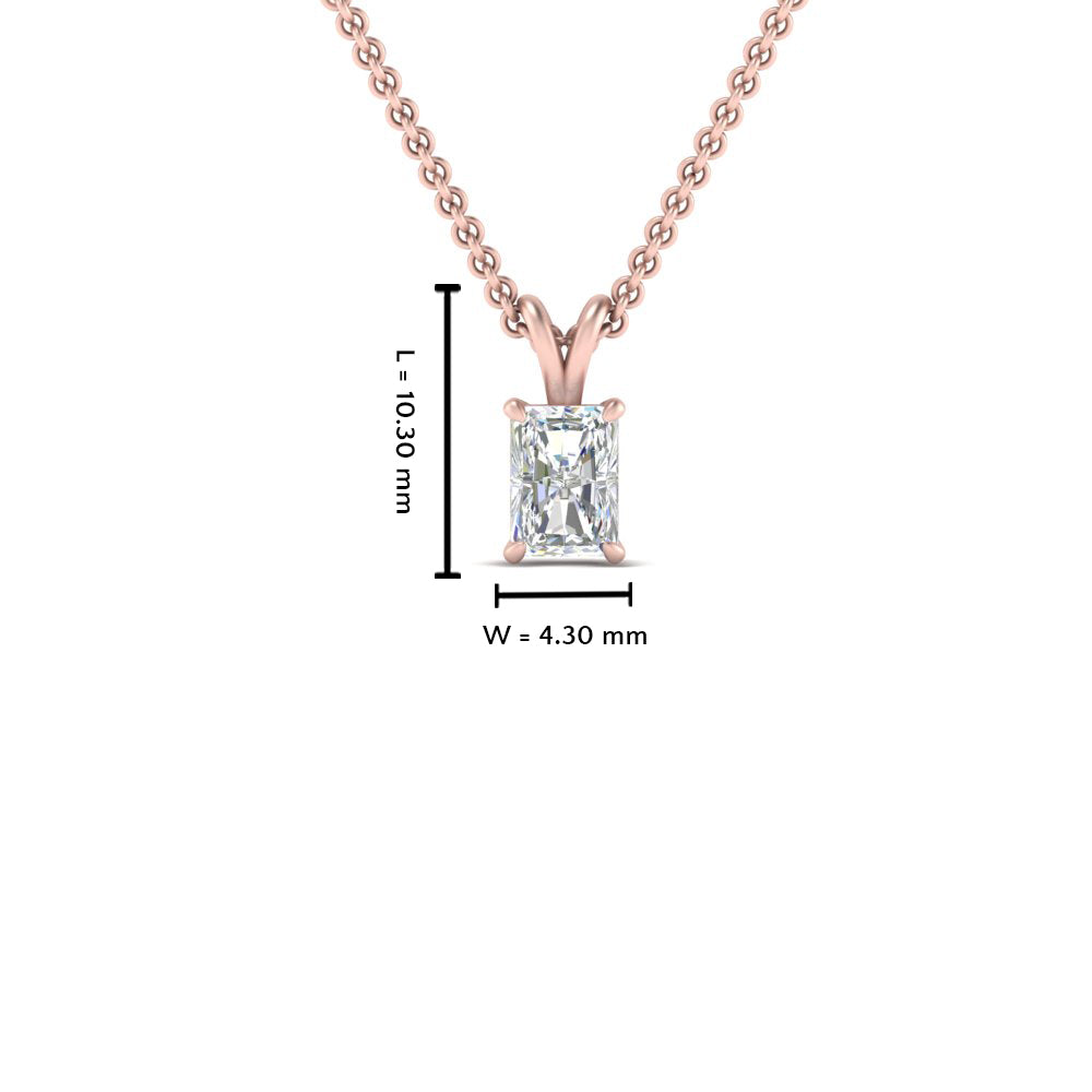 0.25 Ctw To 1 Ctw Radiant Lab Diamond Solitaire Pendant For Women 14K Gold