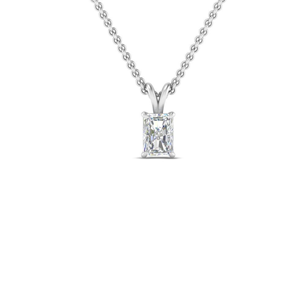 0.25 Ctw To 1 Ctw Radiant Lab Diamond Solitaire Pendant For Women 14K Gold