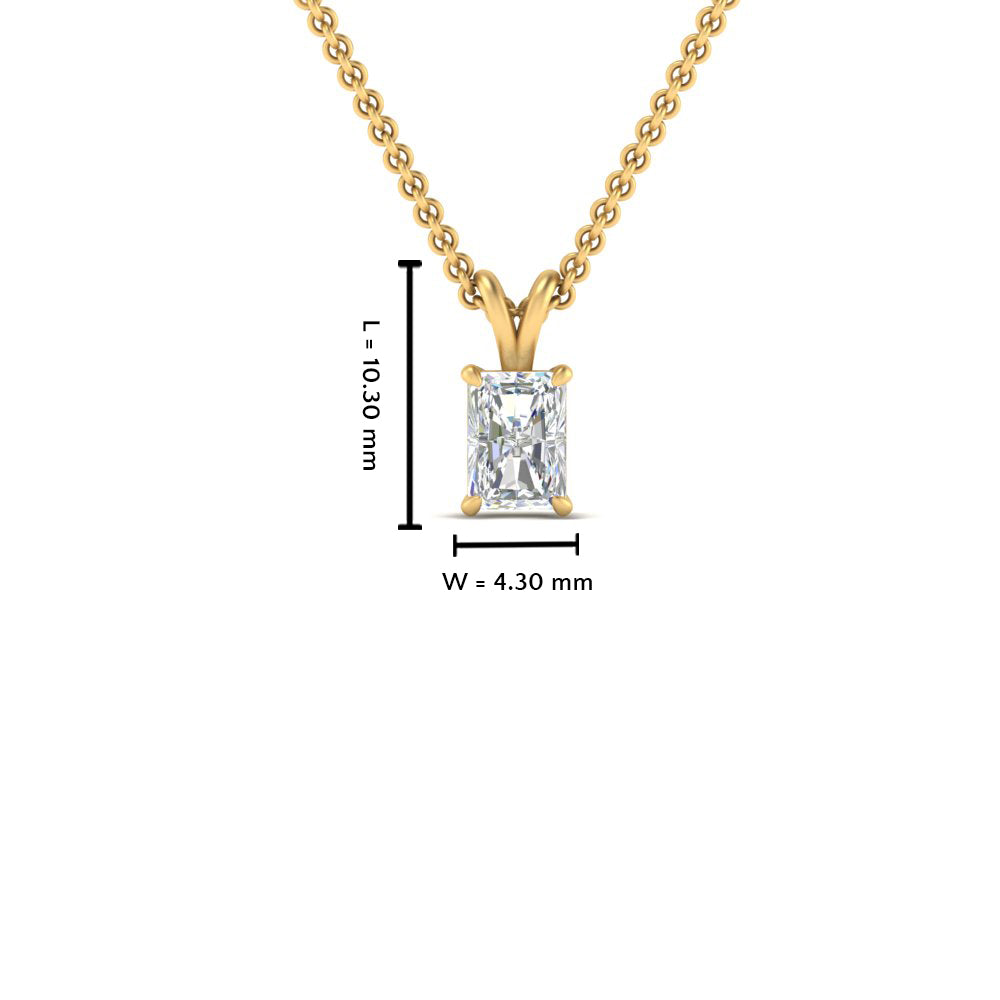 0.25 Ctw To 1 Ctw Radiant Lab Diamond Solitaire Pendant For Women 14K Gold