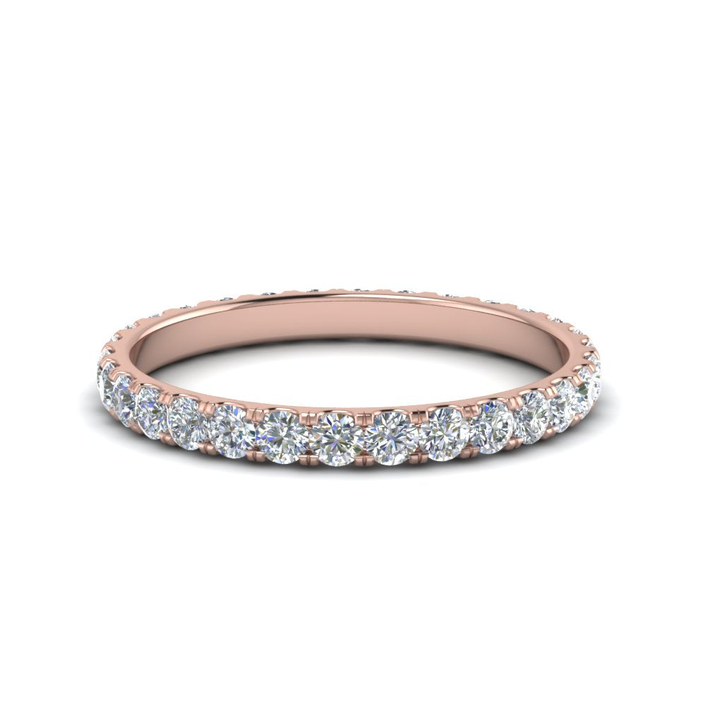 0.25 - 5 Carat Round Cut Lab Grown Eternity Wedding Band For Women 14k Gold