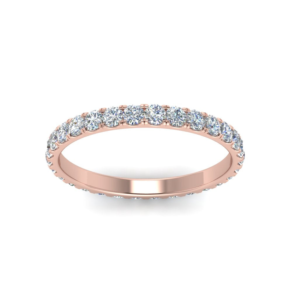 0.25 - 5 Carat Round Cut Lab Grown Eternity Wedding Band For Women 14k Gold