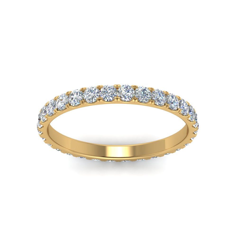 0.25 - 5 Carat Round Cut Lab Grown Eternity Wedding Band For Women 14k Gold