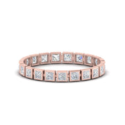 Bezel Princess Cut Lab Diamond Eternity Women Band In 14K Rose Gold | Cuts & Carat