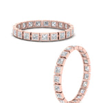 Load image into Gallery viewer, Bezel Princess Cut Lab Diamond Eternity Women Band In 14K Rose Gold | Cuts &amp; Carat
