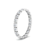 Load image into Gallery viewer, Bezel Princess Cut Lab Diamond Eternity Women Band In 14K White Gold | Cuts &amp; Carat
