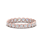 Load image into Gallery viewer, Bezel Lab Diamond Rount Cut Eternity Women Ring In 14K Rose Gold | Cuts &amp; Carat
