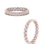 Load image into Gallery viewer, Bezel Lab Diamond Rount Cut Eternity Women Ring In 14K Rose Gold | Cuts &amp; Carat
