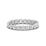 Load image into Gallery viewer, Bezel Lab Diamond Rount Cut Eternity Women Ring In 14K White Gold | Cuts &amp; Carat

