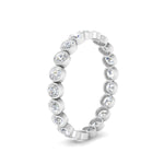 Load image into Gallery viewer, Bezel Lab Diamond Rount Cut Eternity Women Ring In 14K White Gold | Cuts &amp; Carat
