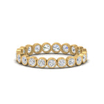 Load image into Gallery viewer, Bezel Lab Diamond Rount Cut Eternity Women Ring In 14k Yellow Gold | Cuts &amp; Carat
