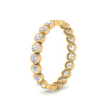 Load image into Gallery viewer, Bezel Lab Diamond Rount Cut Eternity Women Ring In 14k Yellow Gold | Cuts &amp; Carat
