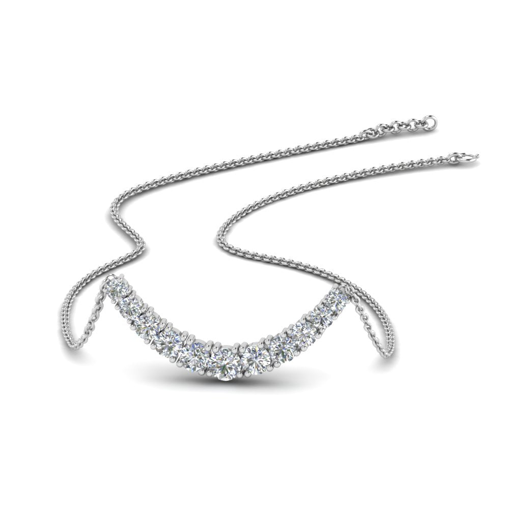 1 Ctw Lab Diamond Graduated Smile Necklace