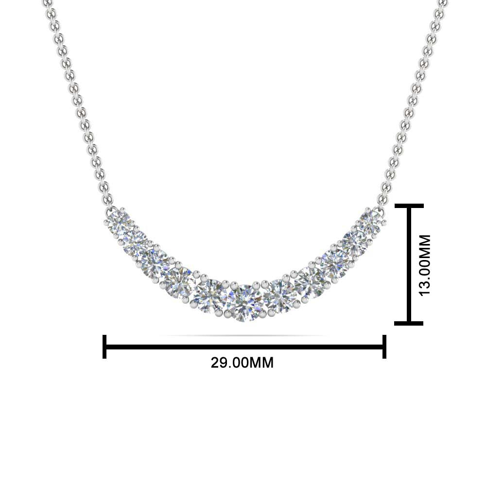 1 Ctw Lab Diamond Graduated Smile Necklace