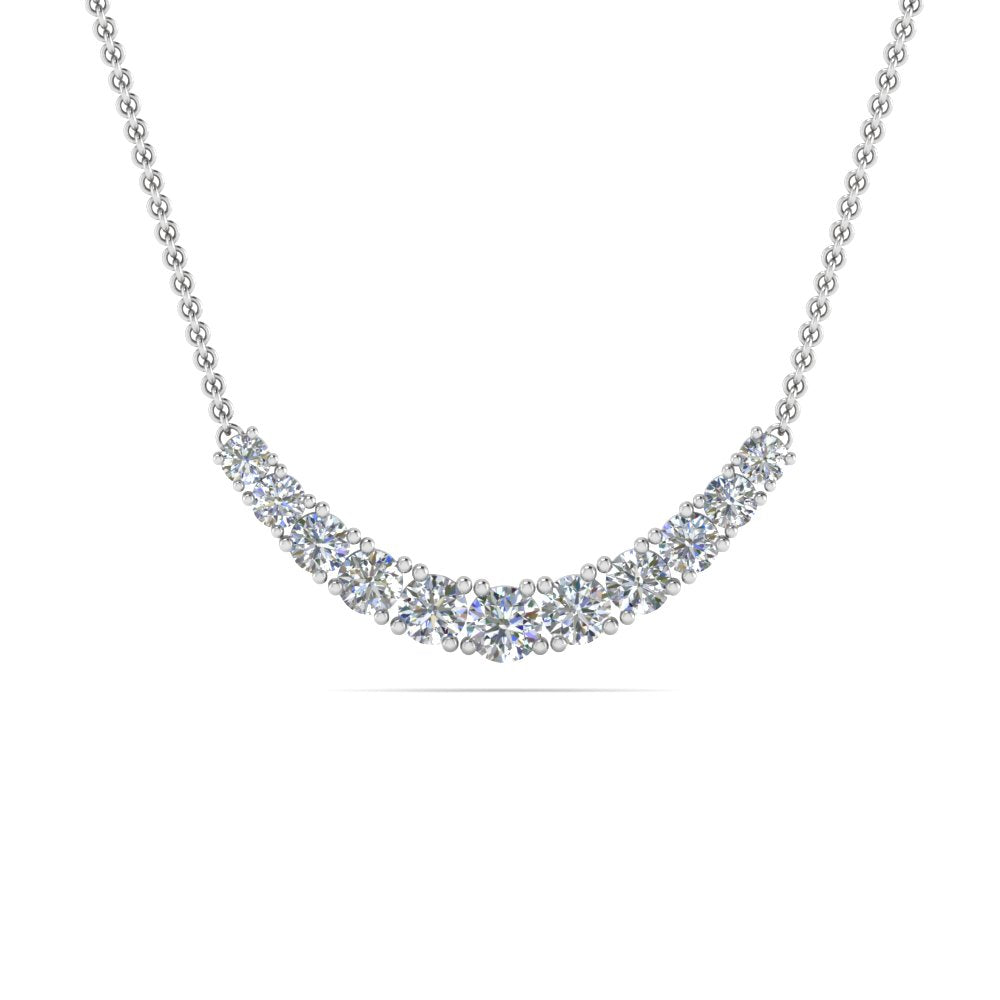 1 Ctw Lab Diamond Graduated Smile Necklace